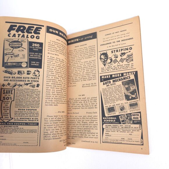 VTG Rod & Custom Magazine April 1958 Advertising Mercury Garage Art No Label - Picture 3 of 6